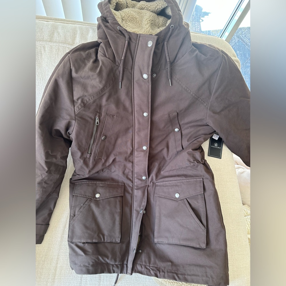 SOLD NEW VOLCOM womens lined jacket (brown)